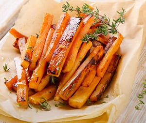 air fryer sweet potato fries with herbs .